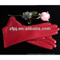 red 30cm long ladies Medium style thin leather gloves